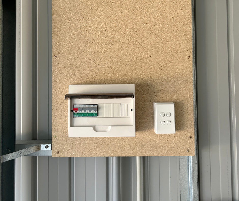 separate electrical switchboard installed in a shed in Adelaide